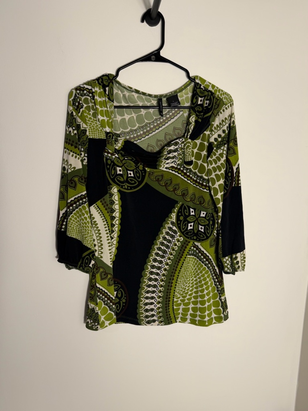 Y2K abstract print Boho Retro Psychedelic Scoop Neck Tunic